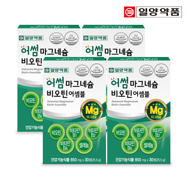 어썸 마그네슘 비오틴 비타민B 어셈블 4박스 4개월분